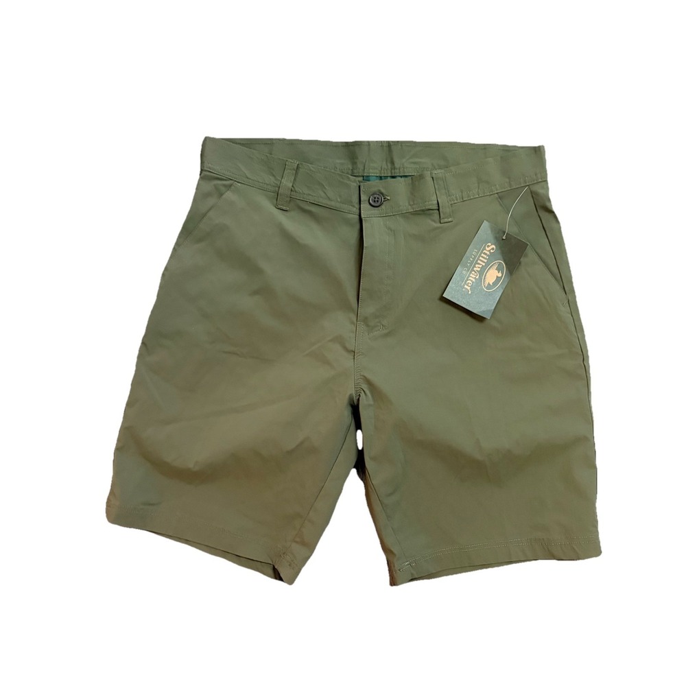 Stillwater Golf Shorts Mens 34 Army Green Performance Stretch Flat Front